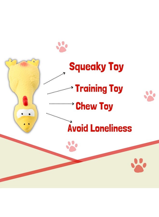 لعبة صرير من المطاط الطبيعي للكلاب (دجاجة صفراء نائمة) | الكلاب الصغيرة والجراء | متينة، بتصميم حيواني، لعبة آمنة للإحضار والمضغ | تقلل من قلق الانفصال - Image 4