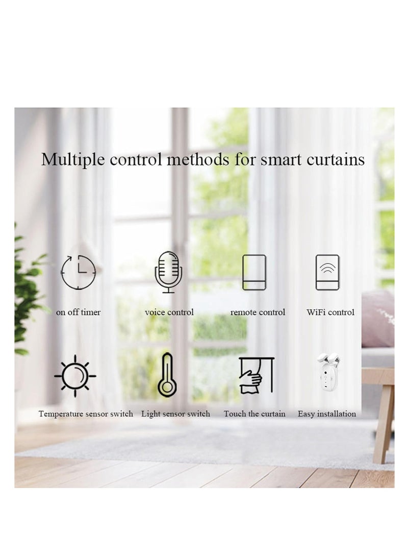 Automatic Curtain Opener, BT Remote Control Smart Curtain with Voice Control Smart Curtain Opener Electric Curtain Motor Timer APP Control  with Quiet Mode - Image 2