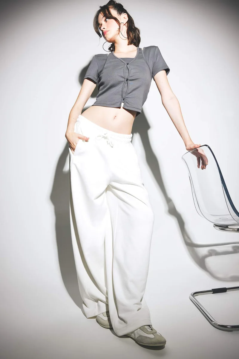 ديفاكتو Halter Collar Ribana Short Sleeve T-Shirt