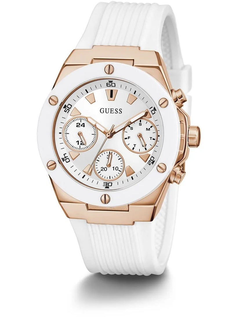 جس ساعة GUESS النسائية متعددة الوظائف باللون الذهبي الوردي - GW0030L3 - Image 2