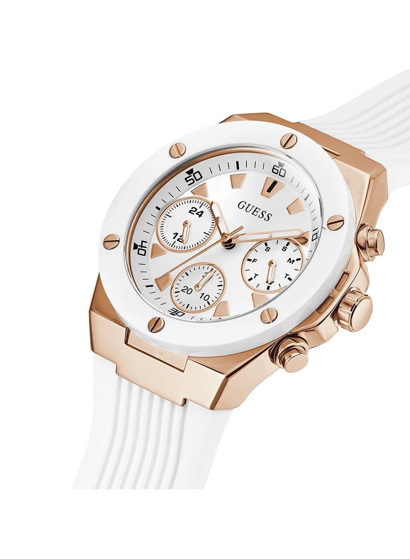 جس ساعة GUESS النسائية متعددة الوظائف باللون الذهبي الوردي - GW0030L3 - Image 3
