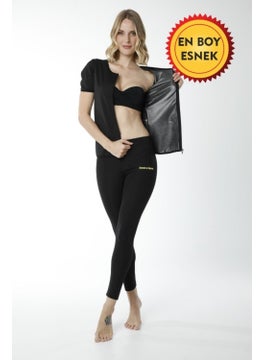 TECHNO 8Q Thermal Zipper Short Sleeve Top and Leggings Workout Tracksuit Set  - Image 2
