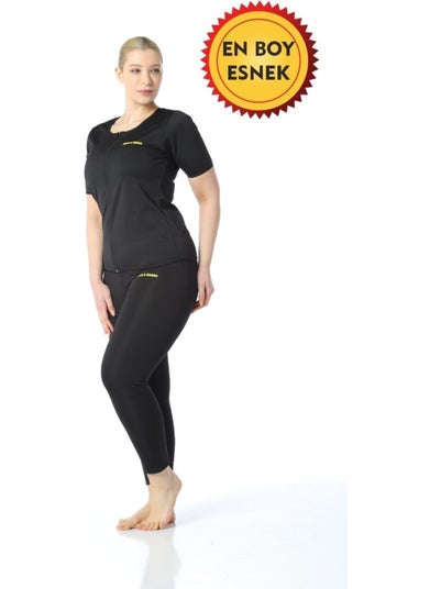 TECHNO 8Q Thermal Zipper Short Sleeve Top and Leggings Workout Tracksuit Set  - Image 5