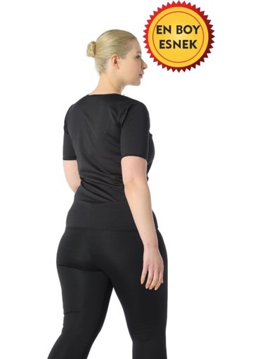 TECHNO 8Q Thermal Zipper Short Sleeve Top and Leggings Workout Tracksuit Set  - Image 4