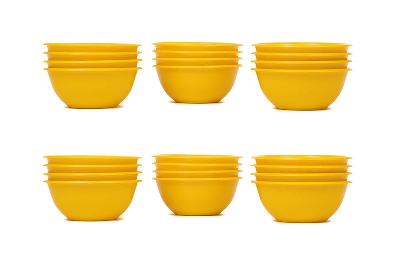 URMILA PLASTIC® Microwave Safe Unbreakable Round Dinner Set Big Plates Set of 6 Small Plates Set of 6& Pcs Katori, Made in India (Yellow, Set of 18) - Image 4