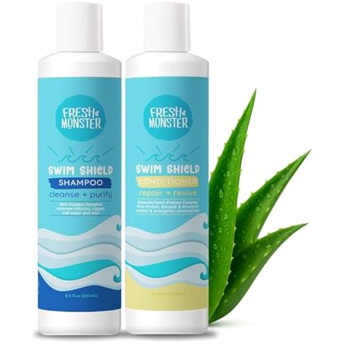 Fresh Monster Swim Shampoo & Conditioner Set for Kids â€“ Chlorine Removal + Post-Swim Hydration â€“ Tear-Free, Sulfate-Free Hair Care for Swimmers, 8.5 oz Each