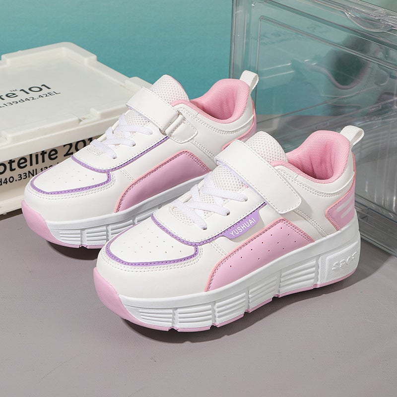 New Heloo Shoes Children'S Two-Wheel Skates Boys And Girls Shoes Burst Walk Shoes Children'S Shoes With Roller Skating Four-Wheel Shoes - Image 5