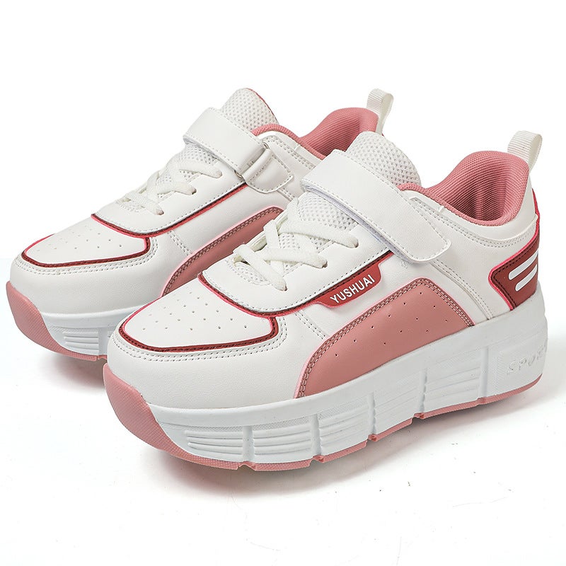 New Heloo Shoes Children'S Two-Wheel Skates Boys And Girls Shoes Burst Walk Shoes Children'S Shoes With Roller Skating Four-Wheel Shoes - Image 1