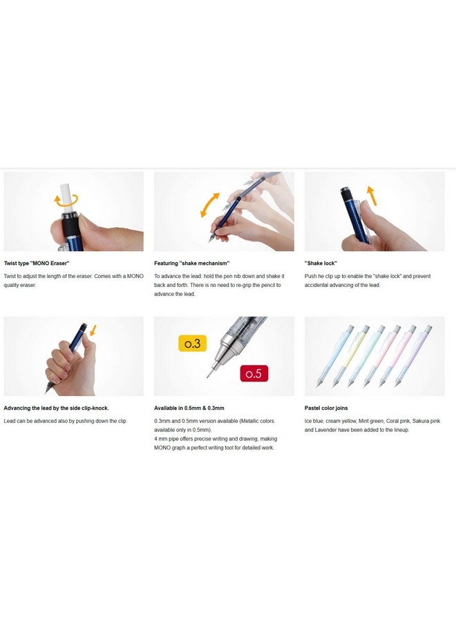 Tombow Mono Graph Shaker Mechanical Pencil 0.5Mm Pink Body (Shmg81) - Image 5