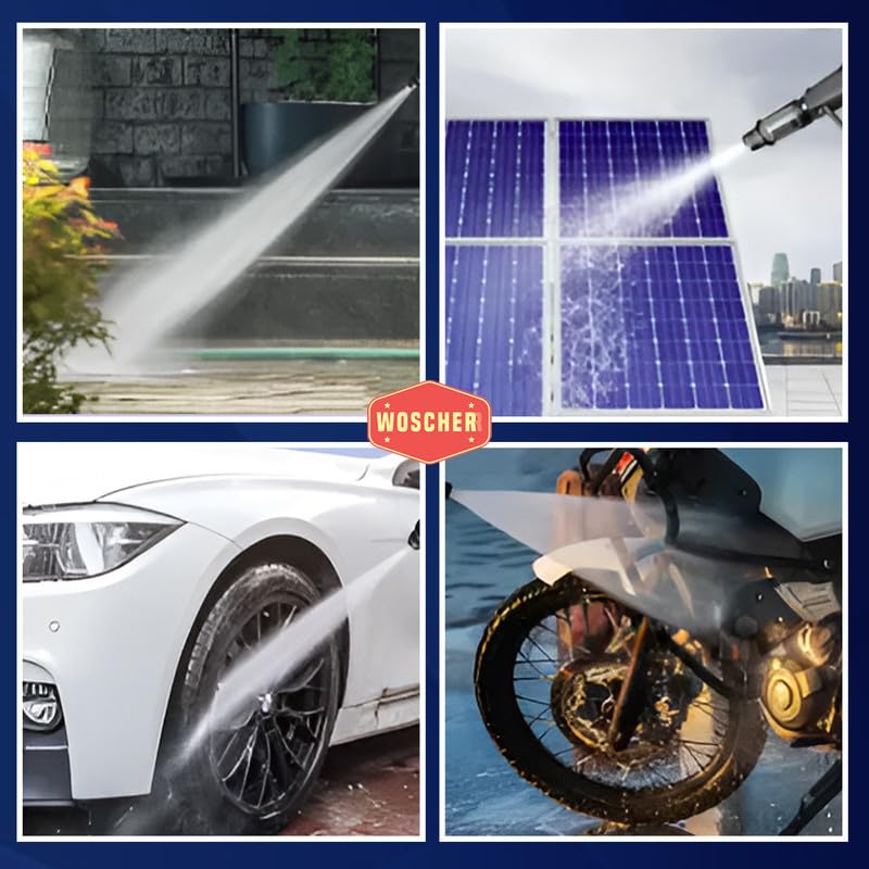 Woscher 878 High Pressure Washer 150 Bars1800 Watts8L Min Water Flow Rate8 Metres Outlet Hose Portable for Car Bike and Car Washer High Pressure Pump for Home Use Cleaning18 Months Warranty - Image 4