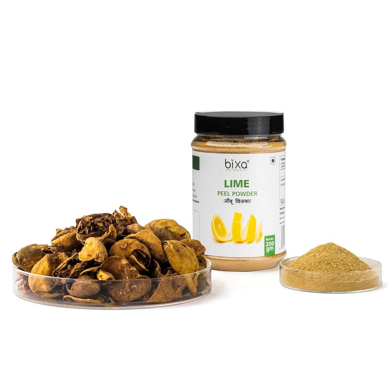 bixa BOTANICAL Lime peel powder 200 Gm Skin Hair Wellness Prevents Pimple Acne Alleviates Dandruff and Hair fall Natural skin Hydrator Face Cleanser - Image 2
