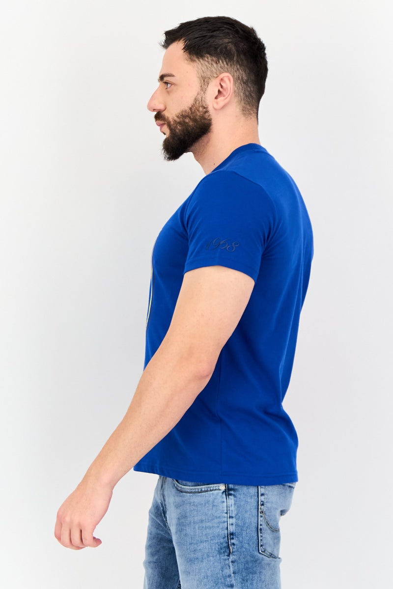 English Laundry Men Crew Neck Short Sleeves Graphic Print T-Shirt, Blue - Image 2