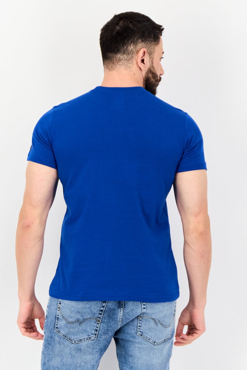 English Laundry Men Crew Neck Short Sleeves Graphic Print T-Shirt, Blue - Image 3