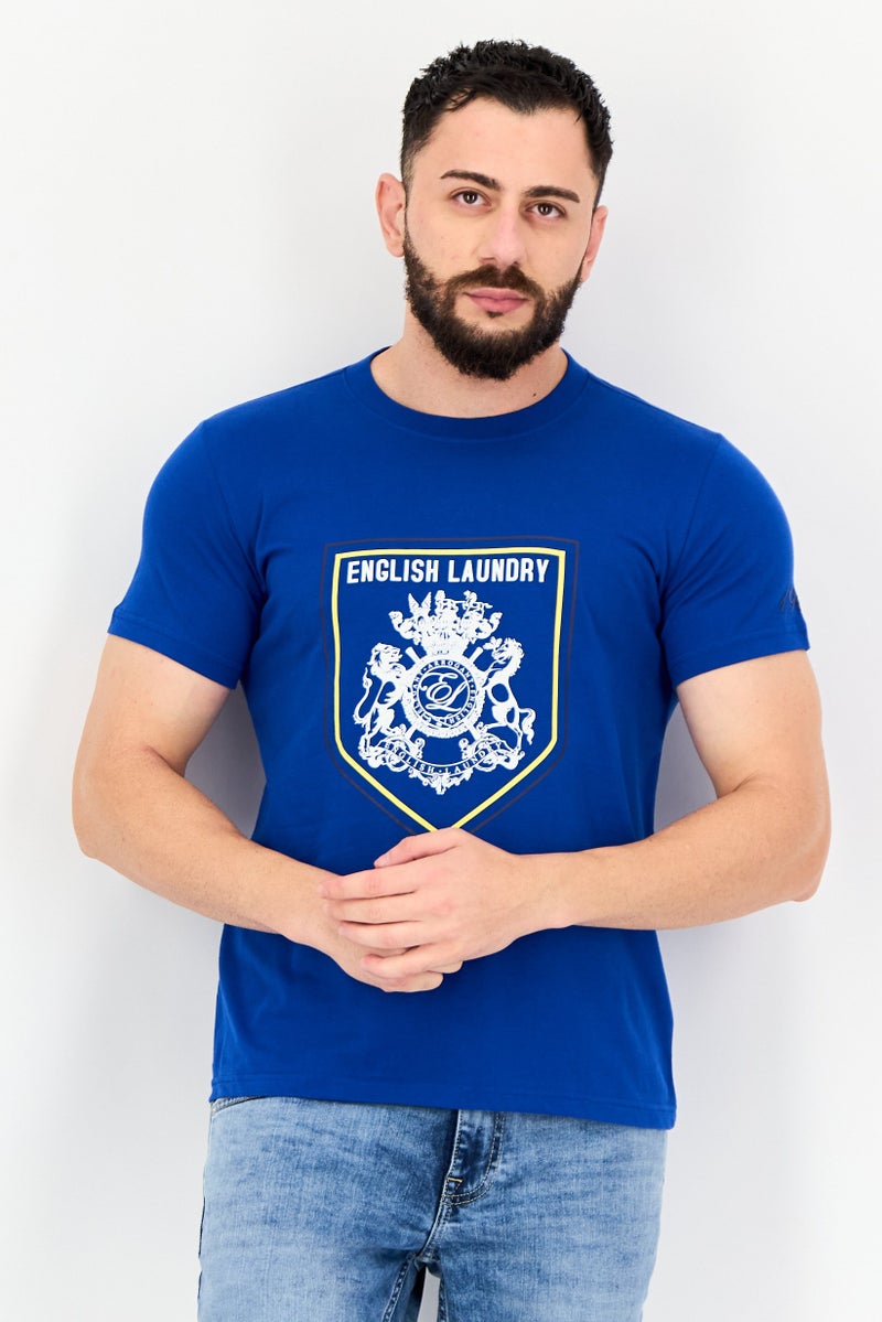 English Laundry Men Crew Neck Short Sleeves Graphic Print T-Shirt, Blue - Image 1