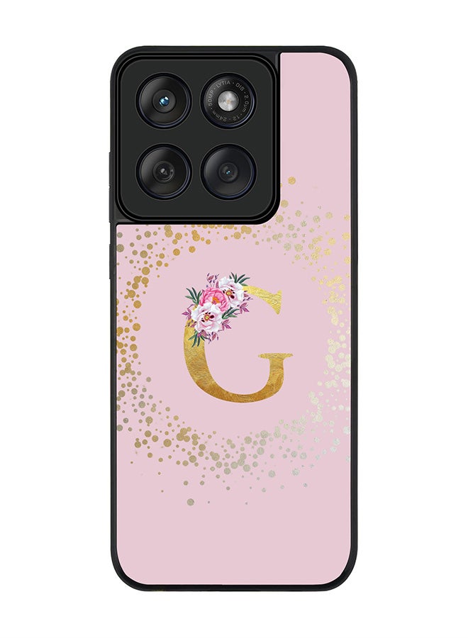 Stylizedd For Motorola MOTO Edge 60 Fusion/ Edge 60 Case,Slim fit Camera Protection, Shockproof Thin Phone cover  - Custom Monogram Floral - G  (Pink ) - Image 1