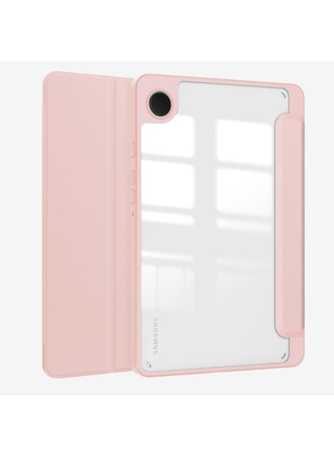Smart Case for Samsung Galaxy Tab A9 8.7 inch 2023 Transparent Back, Auto Sleep/Wake, with S Pen Holder, Slim Fit Lightweight Shockproof Trifold Stand Tablet Cover, Pink - Image 2