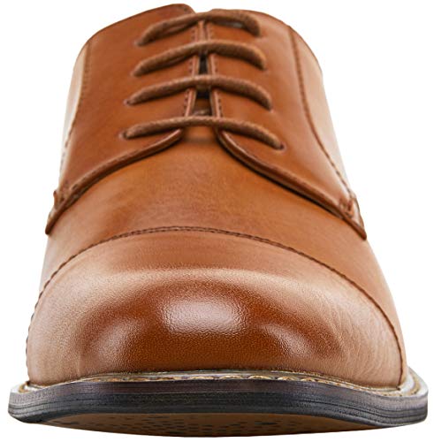 Jousen Men's Dress Shoes Cap Toe Oxford Classic Formal Derby Shoes Business Oxfords (AMY603 Yellow Brown 10.5) - Image 2