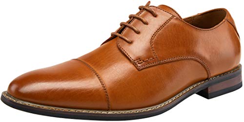 Jousen Men's Dress Shoes Cap Toe Oxford Classic Formal Derby Shoes Business Oxfords (AMY603 Yellow Brown 10.5) - Image 3