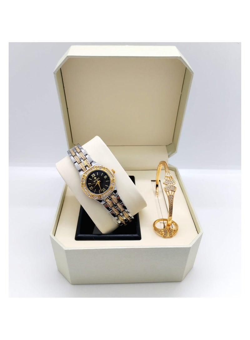 XII Women's watch set consisting of a watch, bracelet and ring