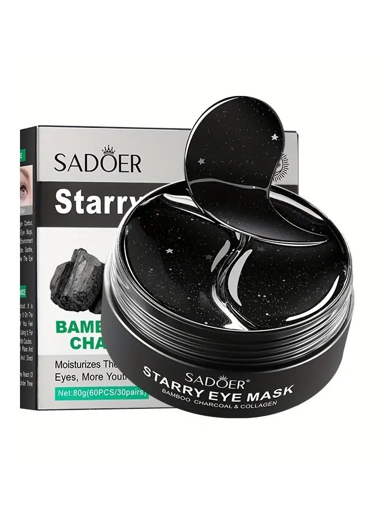 SADOER 60pcs/box Starry Eye Mask, Beauty Under Eye Masks - Contains Bamboo Charcoal And Collagen, Firming And Rejuvenating Eye Skin - Image 1