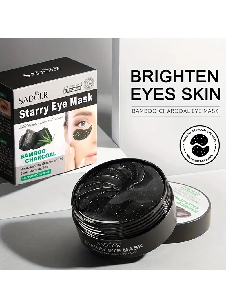 SADOER 60pcs/box Starry Eye Mask, Beauty Under Eye Masks - Contains Bamboo Charcoal And Collagen, Firming And Rejuvenating Eye Skin - Image 2