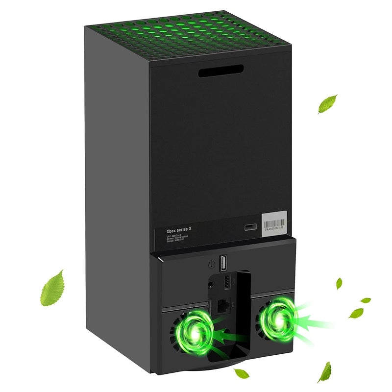 لينك ستايل مروحة تبريد Linkstyle لجهاز Xbox Series X، حامل تبريد عمودي يعمل بالطاقة USB مع مروحتين مزدوجتين ومنفذ USB واحد - Image 1