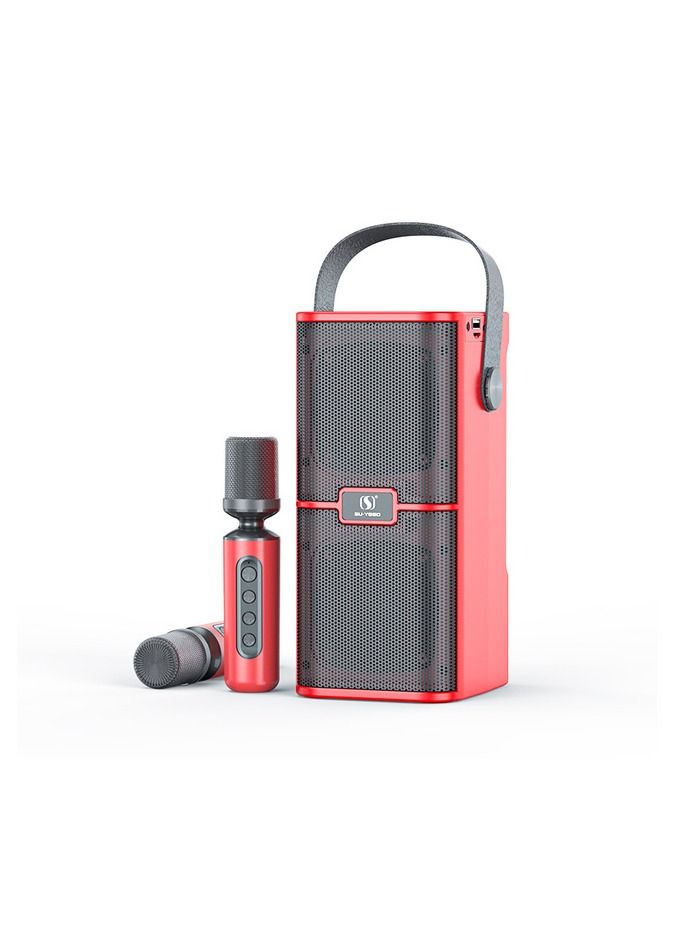 YS YS218 New High Power High  Bluetooth Dual Speaker Microphone All-In-One Family Outdoor Party Karaoke TF Sound Bag 