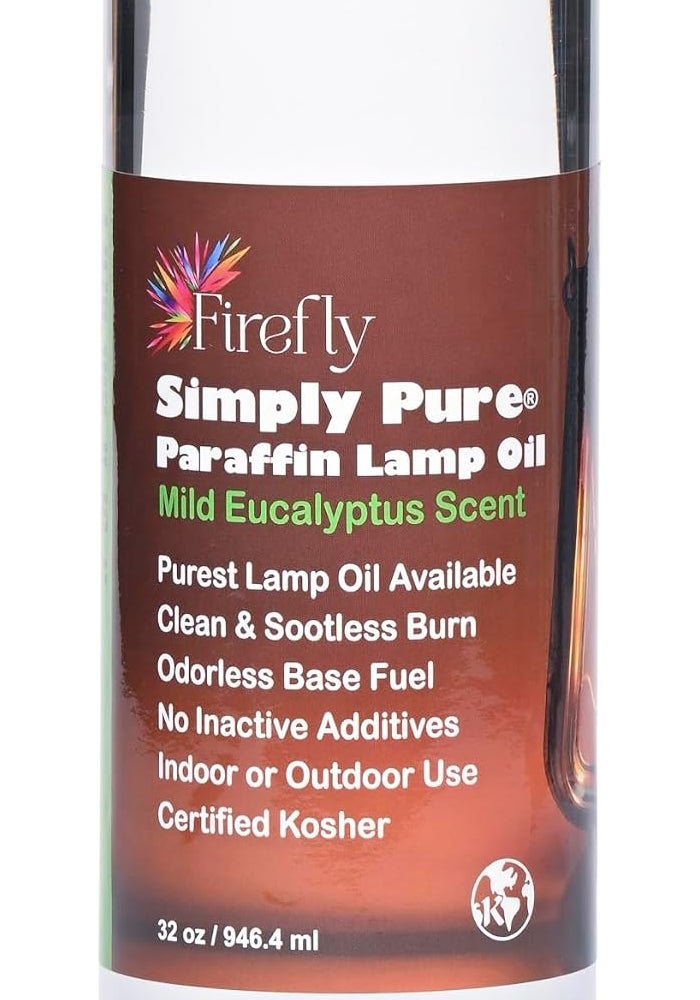 Firefly Kosher Candle and Lamp Oil - Smokeless & Odorless Base - Eucalyptus Scent - Ultra Clean Burning - Liquid Paraffin Fuel - Highest Purity Available - 32 oz - Image 1