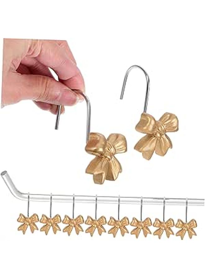 Cute Bow Knot Shower Curtain Hooks 10pcs Holiday Bathroom Decor Accessories - Image 1