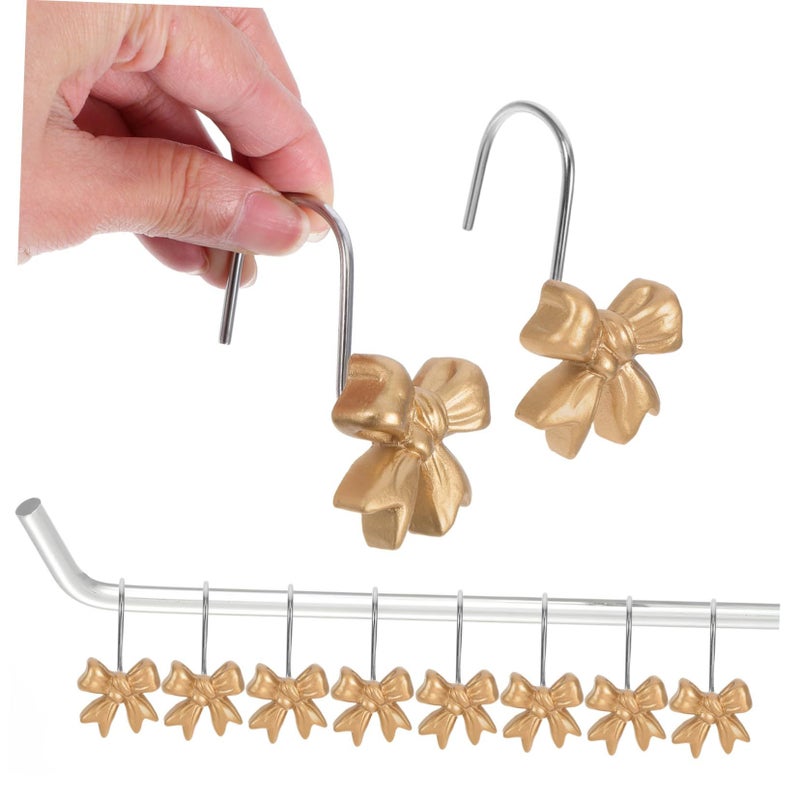 Cute Bow Knot Shower Curtain Hooks 10pcs Holiday Bathroom Decor Accessories - Image 2