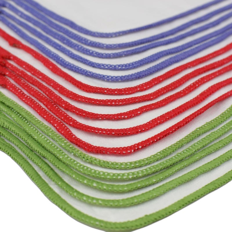 OsoCozy Flannel Cloth Baby Wipes - Reusable & Washable Saves Money - White 100% Cotton - Soft and Durable - Colorful Stitching - 8 x 8 inches, 15 Count (Pack of 1) - Image 3