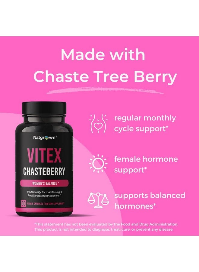 Natgrown Vitex Chasteberry Supplement for Women 1,000 mg - Agnus Castus Chaste Tree Vitex Berry Fruit Extract Capsules - 60 Ct - Image 5