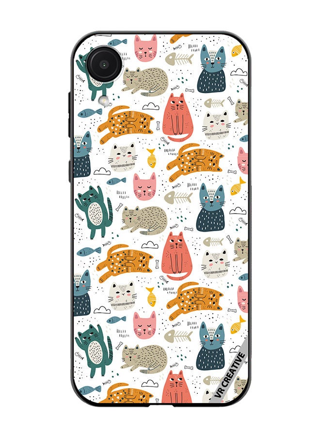 VR CREATIVE Protective Case Cover For Samsung Galaxy A03 Core Chilling Cat Pattern Design Multicolour - Image 1