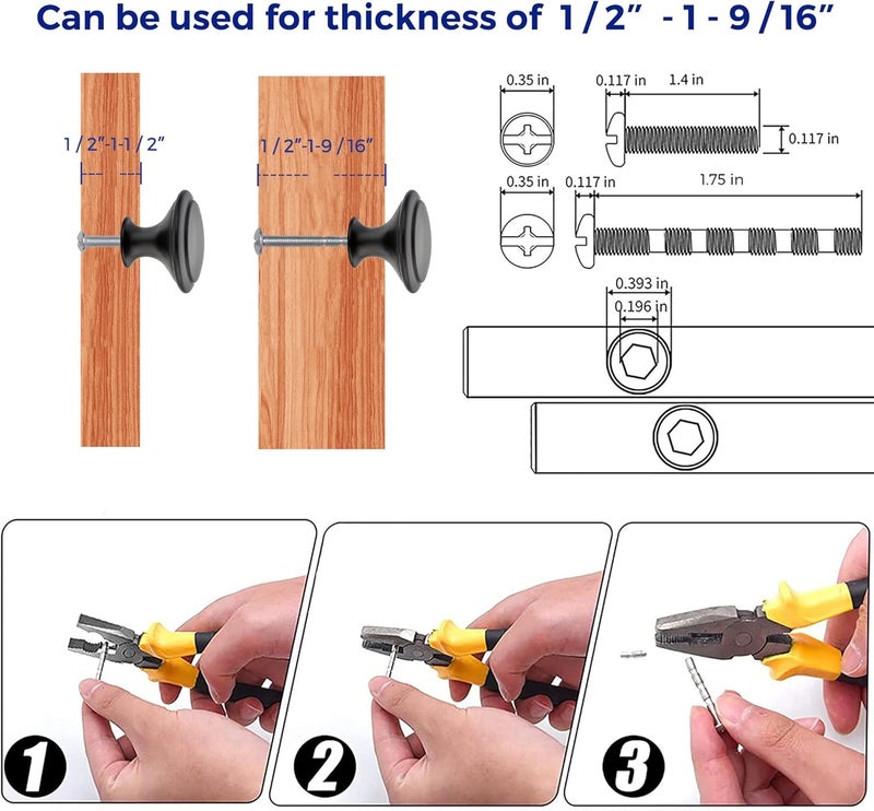 Ravinte 40 Pack Matte Black Kitchen Cabinet Knobs 1-1/4 Inch Round Drawer Pulls Flat Black Stainless Steel Drawer Handles Door Hardware for Dresser Cabinets - Image 4