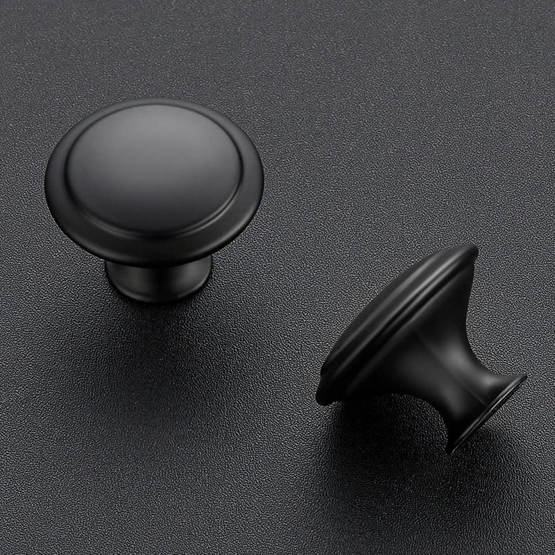 Ravinte 40 Pack Matte Black Kitchen Cabinet Knobs 1-1/4 Inch Round Drawer Pulls Flat Black Stainless Steel Drawer Handles Door Hardware for Dresser Cabinets - Image 2
