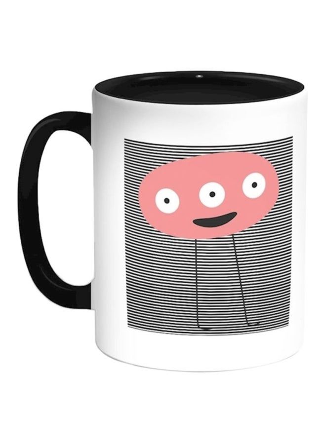 RKN Cartoon Printed Coffee Mug Black/White/Pink - Image 2