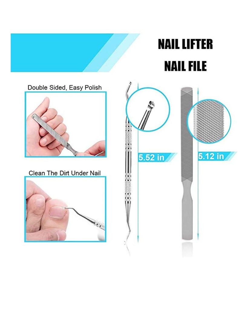 Toenail Clippers Set 7Pcs, Staineless Steel Ingrown Toenail Tool Kit, Professional Toe Nail Nippers Set Pedicure Treatment Tool for Ingrown & Thick Nail, Surgery Grade Manicure Pedicure Tool