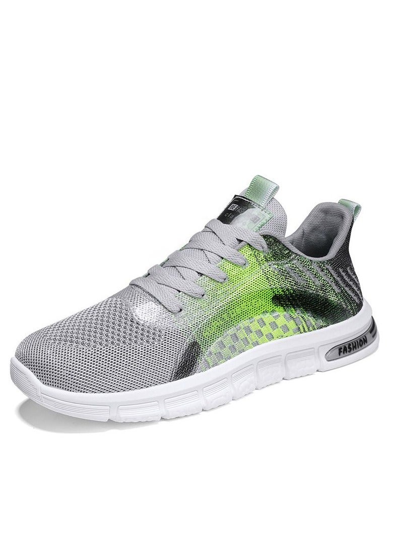 KUYING New Outdoor Sports and Casual Shoes Men's Breathable Flying Weave Running Shoes with Low Top Lacing Gradual Color Matching Fashion Shoes  - Image 1