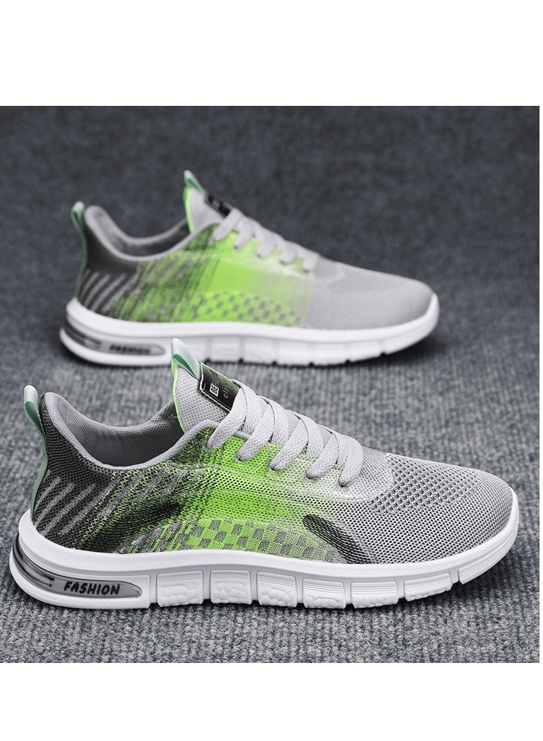 KUYING New Outdoor Sports and Casual Shoes Men's Breathable Flying Weave Running Shoes with Low Top Lacing Gradual Color Matching Fashion Shoes  - Image 2