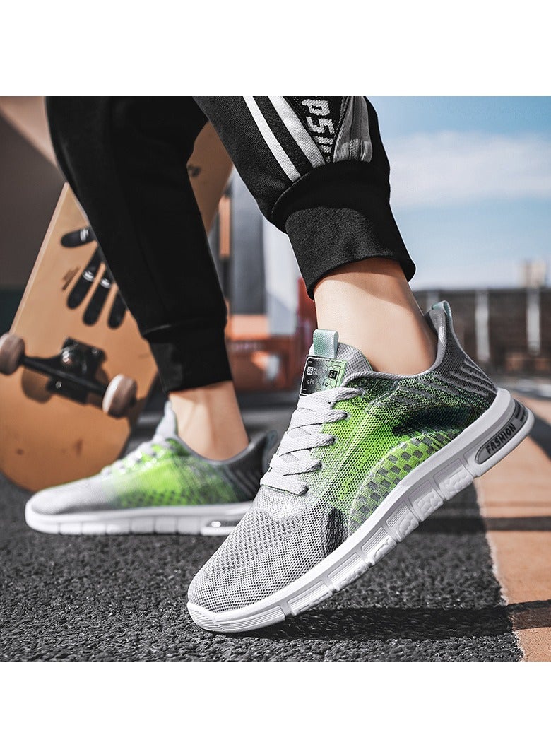 KUYING New Outdoor Sports and Casual Shoes Men's Breathable Flying Weave Running Shoes with Low Top Lacing Gradual Color Matching Fashion Shoes  - Image 3