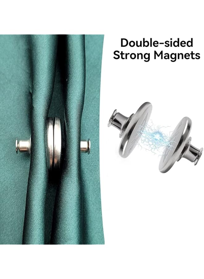 The Bros 10 Pairs Magnets Closure, Weights With Back Tack to Prevent Light Leakage, Magnetic Holdback Button for Curtains and Draperies in Home, Bedroom, Office  - Image 4
