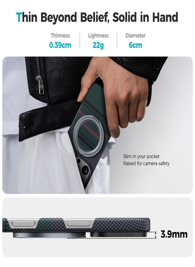 بينكس حامل ومقبض هاتف مغناطيسي من بينكس أرمور بوب، متوافق مع ماج سيف، حامل حلقي للهاتف قابل للتعديل بزاوية 360 درجة، متوافق مع سلسلة آيفون 17/16/15/14/13/12، تصميم متين من الكيفلار - Image 5