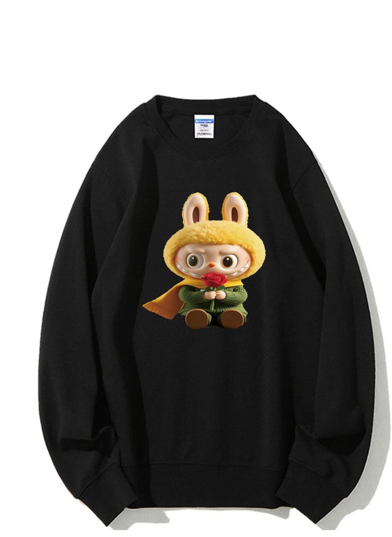 NIBEMINENT Labubu Printed Cotton Long Sleeve Hoodie 