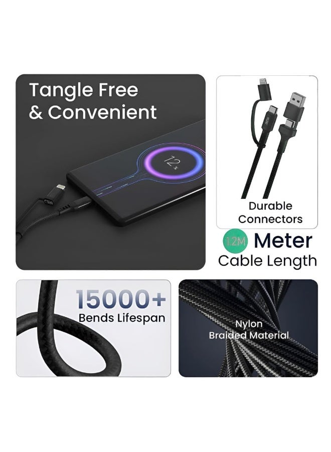 كابل شحن ونقل بيانات سريع KX87 (5 أمبير - 100 واط - 1.2 متر)، قابس USB-A/Type-C إلى Lightning/Type-C متوافق مع iPhone وiPad وSamsung وHuawei وXiaomi وOppo - Image 2