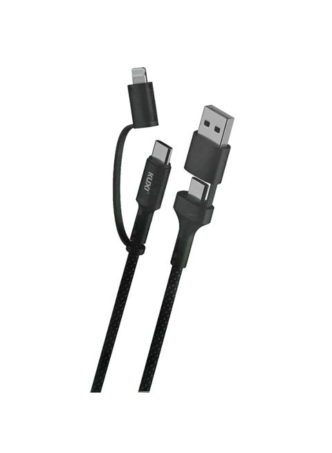 كابل شحن ونقل بيانات سريع KX87 (5 أمبير - 100 واط - 1.2 متر)، قابس USB-A/Type-C إلى Lightning/Type-C متوافق مع iPhone وiPad وSamsung وHuawei وXiaomi وOppo