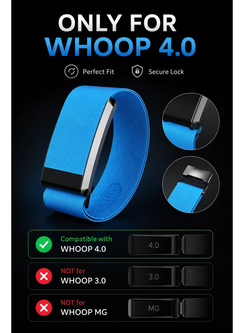 متوافق مع WHOOP 4.0 - سوار بديل رياضي من النايلون القابل للتنفس وسريع الجفاف مع وصلة معدنية سوداء - Image 2