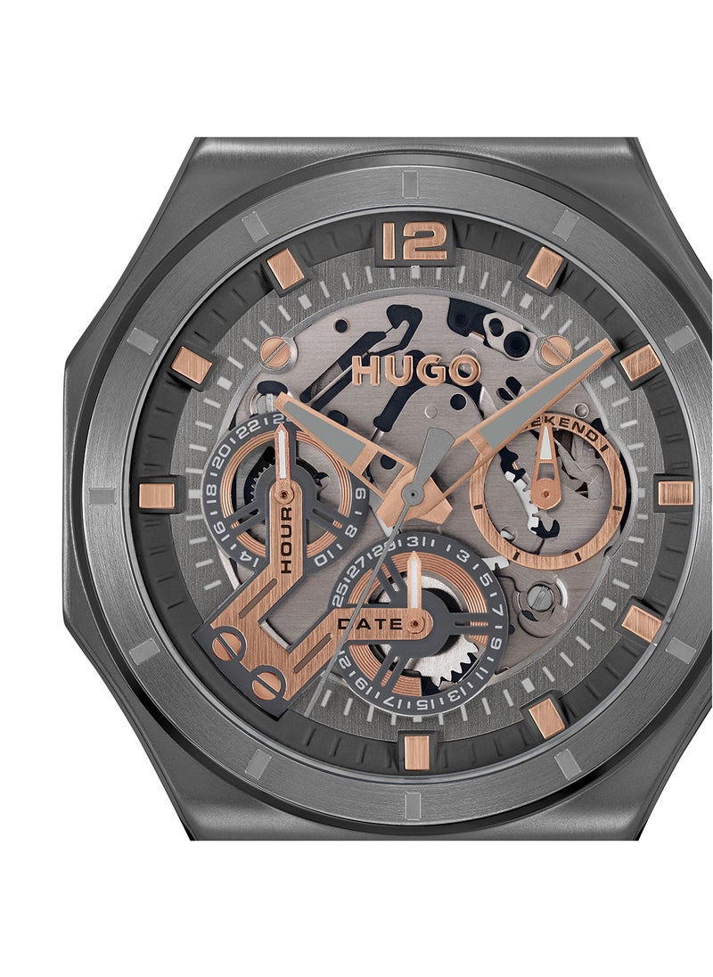 HUGO BOSS HUGO BOSS ROUND ANALOG MEN'S GREY CASE WATCH - 1530378  - Image 4
