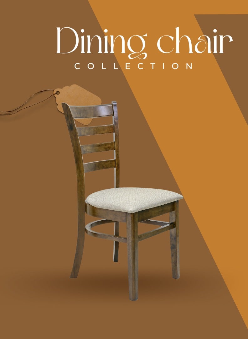 AFT Elegant Wooden Dining Chair Solid Malaysian Oak with Fabric Seat and Ladder-Back Design – Perfect for Rustic or Modern Dining Spaces. Ergonomic Design Slightly curved backrest for improved posture and support. Can be paired with different dining tables for a cohesive look. (Dirty Oak) Arfan - Image 4
