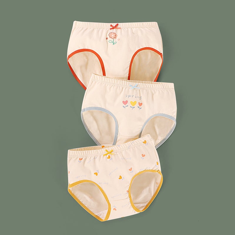 Girls Cotton Antibacterial Underwear Cartoon Briefs H886/small flower SJ407 