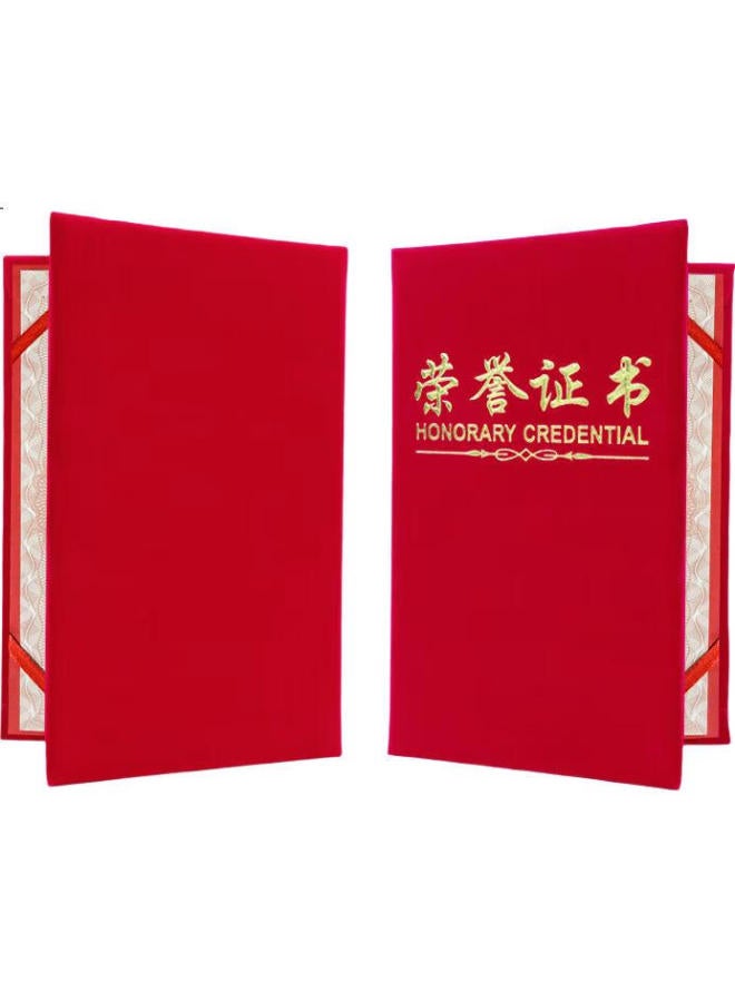 Lison [Lowest Price Online] 5903-12K Honor Certificate Cover, Award Certificate Velvet With Gold Foil, High-End Cover, Award Protection Sleeve, With Free Inner Pages - Image 3